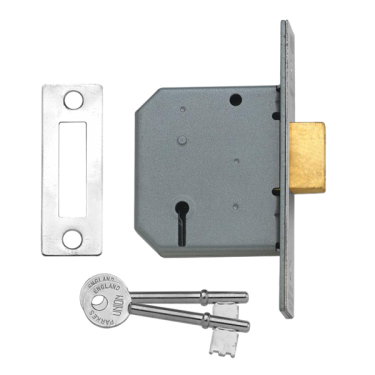 Click Here To Enlarge This Photo Of 2344 - UNION 2177 3 Lever Deadlock 64mm Satin Chrome Keyed to Differ