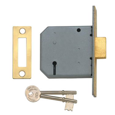 Click Here To Enlarge This Photo Of 2349 - UNION 2177 3 Lever Deadlock 75mm Polished Brass Keyed to Differ