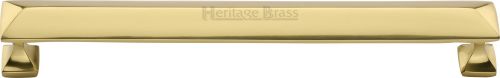 Click Here To Enlarge This Photo Of C2231 203-PB Heritage Brass Cabinet Pull Pyramid Design 203mm ctc Polished Brass Finish