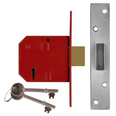 Click Here To Enlarge This Photo Of L4504 - UNION 2134 5 Lever Deadlock 79.5mm Satin Chrome Keyed to Differ