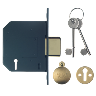 Click Here To Enlarge This Photo Of L5372 - YALE PM562 5 Lever Deadlock 75mm Polished Brass Keyed to Differ