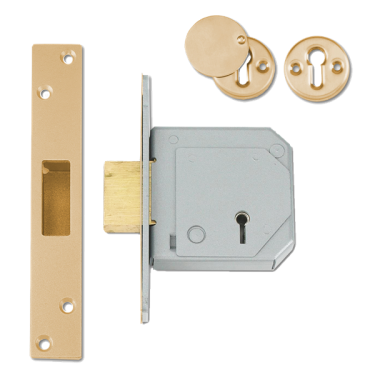 Click Here To Enlarge This Photo Of L12083 - UNION C-Series 3G114E BS 5 Lever Deadlock 67mm Polished Brass Keyed Alike
