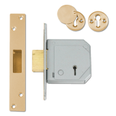 L12083 - UNION C-Series 3G114E BS 5 Lever Deadlock 67mm Polished Brass Keyed Alike