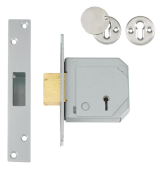 L12084 - UNION C-Series 3G114E BS 5 Lever Deadlock 67mm Satin Chrome Keyed Alike
