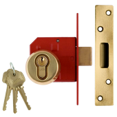 L12610 - UNION 212441E Euro Deadlock 75mm Polished Brass
