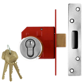 L12608 - UNION 212441E Euro Deadlock 75mm Satin Chrome