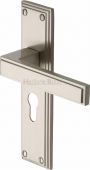 ATL5748-SN Heritage Brass Door Handle Euro Profile Atlantis Design Satin Nickel Finish