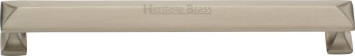 Click Here To Enlarge This Photo Of C2231 203-SN Heritage Brass Cabinet Pull Pyramid Design 203mm ctc Satin Nickel Finish