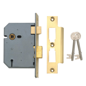 L3833 - UNION 2277 3 Lever Sashlock 75mm Polished Brass Keyed Alike