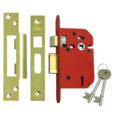 Click Here To Enlarge This Photo Of L19750 - UNION J2203 StrongBOLT 3 Lever Sashlock 64mm Polished Brass Keyed to Differ
