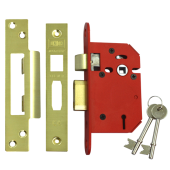 L19750 - UNION J2203 StrongBOLT 3 Lever Sashlock 64mm Polished Brass Keyed to Differ