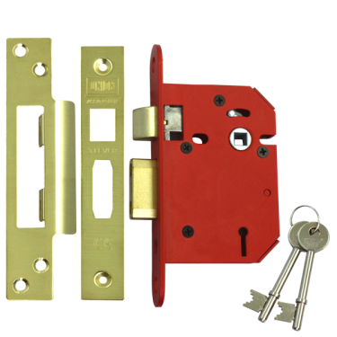 Click Here To Enlarge This Photo Of L19751 - UNION J2203 StrongBOLT 3 Lever Sashlock 75mm Polished Brass Keyed to Differ