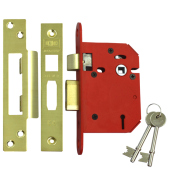 L19751 - UNION J2203 StrongBOLT 3 Lever Sashlock 75mm Polished Brass Keyed to Differ