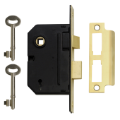 1350 - YALE PM320 3 Lever Sashlock 64mm Polished Brass Keyed to Differ