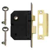 433 - YALE PM320 3 Lever Sashlock 76mm Polished Brass Keyed to Differ