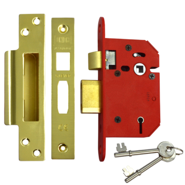 Click Here To Enlarge This Photo Of L19742 - UNION J2205 StrongBOLT 5 Lever Sashlock 64mm Polished Brass Keyed to Differ