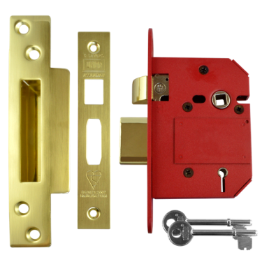Click Here To Enlarge This Photo Of L16612 - UNION J2200 Strongbolt BS 5 Lever Sashlock 75mm Polished Brass Keyed to Differ