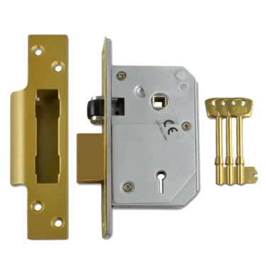 Click Here To Enlarge This Photo Of L12095 - UNION C-Series 3K74E BS 5 Lever Sashlock 67mm Polished Brass Keyed Alike