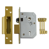 L12089 - UNION C-Series 3K74E BS 5 Lever Sashlock 67mm Polished Brass Keyed to Differ