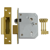 L12093 - UNION C-Series 3K74E BS 5 Lever Sashlock 80mm Polished Brass Keyed to Differ
