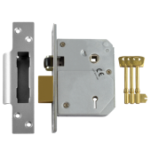 L12094 - UNION C-Series 3K74E BS 5 Lever Sashlock 80mm Satin Chrome Keyed to Differ