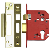 L19775 - UNION JL22EUS StrongBOLT Euro Sashcase 75mm Polished Brass