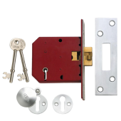 9016 - UNION 2401 5 Lever Clawbolt 75mm Satin Chrome Keyed to Differ