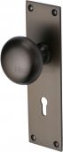BAL8500-MB Heritage Brass Mortice Knob on Lock Plate Balmoral Design Matt Bronze Finish