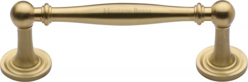 Click Here To Enlarge This Photo Of C2533 96-SB Heritage Brass Cabinet Pull Colonial Design 96mm ctc Satin Brass Finish