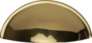 C2760-PB Heritage Brass Drawer Pull Half Moon Design 57mm ctc Polished Brass Finish