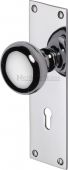 BAL8500-PC Heritage Brass Mortice Knob on Lock Plate Balmoral Design Polished Chrome Finish