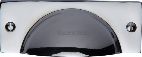 Click Here To Enlarge This Photo Of C2762-PC Heritage Brass Drawer Pull Cheshire Design Polished Chrome Finish