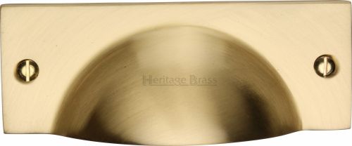 Click Here To Enlarge This Photo Of C2762-SB Heritage Brass Drawer Pull Cheshire Design Satin Brass Finish