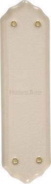 Click Here To Enlarge This Photo Of 8000 Heritage Brass Shaped Fingerplate 280x76mm Cream Crackle