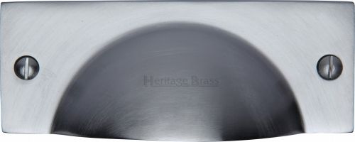 Click Here To Enlarge This Photo Of C2762-SC Heritage Brass Drawer Pull Cheshire Design Satin Chrome Finish