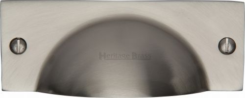 Click Here To Enlarge This Photo Of C2762-SN Heritage Brass Drawer Pull Cheshire Design Satin Nickel Finish