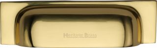 C2766 96-PB Heritage Brass Drawer Pull Military Design 96mm ctc Polished Brass Finish