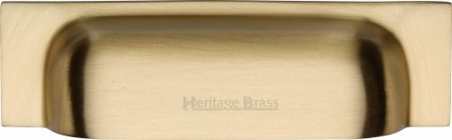 Click Here To Enlarge This Photo Of C2766 96-SB Heritage Brass Drawer Pull Military Design 96mm ctc Satin Brass Finish