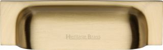 C2766 96-SB Heritage Brass Drawer Pull Military Design 96mm ctc Satin Brass Finish