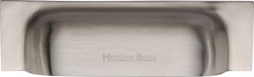 Click Here To Enlarge This Photo Of C2766 96-SN Heritage Brass Drawer Pull Military Design 96mm ctc Satin Nickel Finish