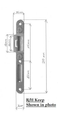 Click Here To Enlarge This Photo Of L24344 - GU Centre Keep (RH) to suit 44mm Thick Timber/Composite Doors (L-10000-05-R-1)