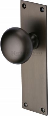 Click Here To Enlarge This Photo Of BAL8510-MB Heritage Brass Mortice Knob on Latch Plate Balmoral Design Matt Bronze Finish