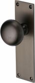 BAL8510-MB Heritage Brass Mortice Knob on Latch Plate Balmoral Design Matt Bronze Finish