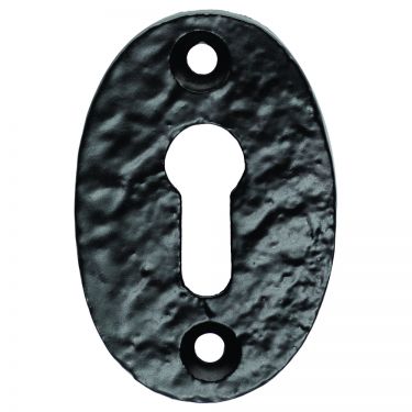 Click Here To Enlarge This Photo Of LF5539U - Carlisle Brass Ludlow Foundries Oval Shaped Standard Key Escutcheon Black Antique