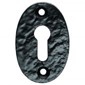 LF5539U - Carlisle Brass Ludlow Foundries Oval Shaped Standard Key Escutcheon Black Antique