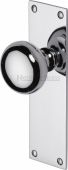 BAL8510-PC Heritage Brass Mortice Knob on Latch Plate Balmoral Design Polished Chrome Finish