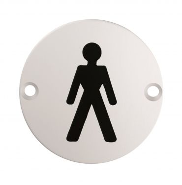 Click Here To Enlarge This Photo Of SEX1011SSS - Carlisle Brass Eurospec 'Male' Symbol 76mm Satin Stainless Steel