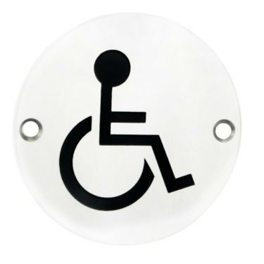 Click Here To Enlarge This Photo Of SEX1017SSS - Carlisle Brass Eurospec 'Disabled' Symbol 76mm Satin Stainless Steel