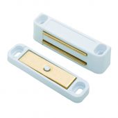 FTD835ANWH - Carlisle Brass Fingertip Design Nylon Magnetic Catch (2kg Pull) 42 x 14 x 14mm White