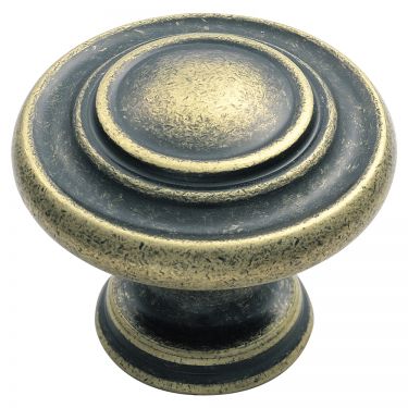 Click Here To Enlarge This Photo Of FTD515AB - Carlisle Brass Fingertip Design Traditional Pattern Knob 34mm Antique Brass